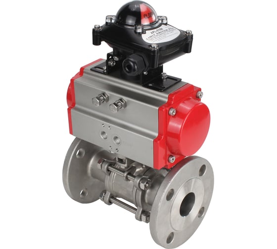 Шаровой кран DN.ru КШФПТ-ISO.304.180 Ду20 Ру40 с пневмоприводом, БКВ D160-10156 1