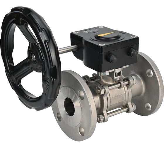 Шаровой кран DN.ru КШФПТ-ISO.304.180 Ду20 Ру40 с редуктором HAM-1 D160-12840 1