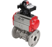 Шаровой кран DN.ru КШФПТ-ISO.304.180 Ду20 Ру40 с пневмоприводом, БКВ D160-10174