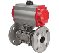 Шаровой кран DN.ru КШФПТ-ISO.304.180 Ду20 Ру40 с пневмоприводом D160-10065