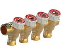 Коллектор Giacomini латунь, 3/4 ВР/НР., на 4 выхода, 1/2 НР R585C R585CY064 040-0230