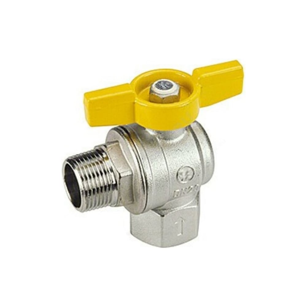 Шаровой кран Giacomini латунь, никель. угловой, газ, Ду 25, Ру5 ВР/НР ...