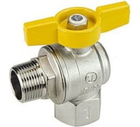 Шаровой кран Giacomini латунь, никель. угловой, газ, Ду 25, Ру5 ВР/НР R781GBX005 107-6118