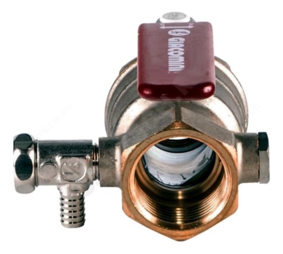Шаровой кран Giacomini латунь, со спускником, никель R910S R910SX004 007-0924