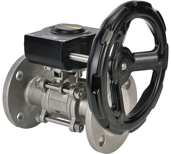 Шаровой кран DN.ru КШФПТ-ISO.304.180 Ду50 Ру40 с редуктором HAM-1 D160-12844