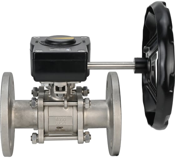 Шаровой кран DN.ru КШФПТ-ISO.304.180 Ду50 Ру40 с редуктором HAM-1 D160-12844