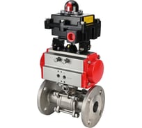 Шаровой кран DN.ru КШФПТ-ISO.304.180 Ду80 Ру25 с пневмоприводом, БКВ D160-19460