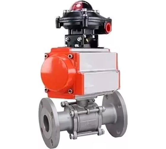 Шаровой кран DN.ru КШФПТ-ISO.316.180 Ду80 Ру25 с пневмоприводом, БКВ D160-28472