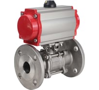 Шаровой кран DN.ru КШФПТ-ISO.304.180 Ду80 Ру25 с пневмоприводом D160-10053