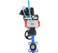 Затвор DN.ru GGG50-316L-NBR Ду125 Ру16 с пневмоприводом, пневмопозиционером, дублером D050-15104