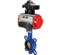 Затвор DN.ru GGG50-316L-NBR Ду50 Ру16 с пневмоприводом, пневмораспределителем, БКВ D050-14882