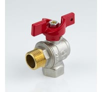 Кран шаровой латунный Aquasfera 1009 Euro никелированный, Ду15, Ру40, муфта/резьба, полнопроходной, угловой, бабочка 1009-01 109-0436