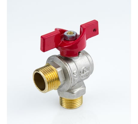 Кран шаровой латунный Aquasfera 1010 Euro никелированный, Ду15, Ру40, резьба/резьба, полнопроходной, угловой, бабочка 1010-01 109-0437