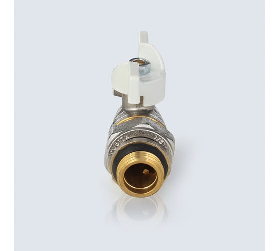 Кран шаровой латунный Aquasfera 1128 Standard никелированный, Ду15, Ру40, муфта/американка, полнопроходной, угловой, бабочка 1128-01 107-8066
