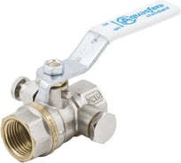 Кран шаровой латунный Aquasfera 1132 Standard никелированный, Ду20, Ру30, муфта/муфта, рычаг, с воздухоотводчиком 1132-02 107-8254