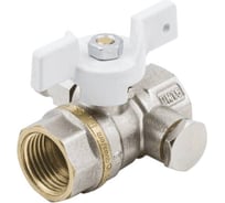 Кран шаровой латунный Aquasfera 1133 Standard никелированный, Ду15, Ру40, муфта/муфта, бабочка, с воздухоотводчиком 1133-01 107-8256