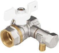 Кран шаровой латунный со спускником Aquasfera 1113 Standard Ду15, Ру40, муфта/муфта, полнопроходной, бабочка 1113-01 107-7420