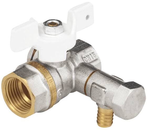 Кран шаровой латунный со спускником Aquasfera 1113 Standard Ду15, Ру40, муфта/муфта, полнопроходной, бабочка 1113-01 107-7420 1
