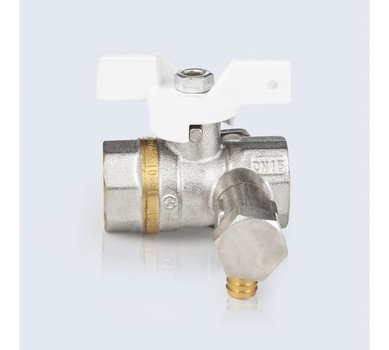 Кран шаровой латунный со спускником Aquasfera 1113 Standard Ду15, Ру40, муфта/муфта, полнопроходной, бабочка 1113-01 107-7420