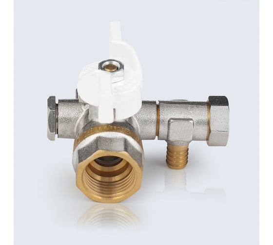 Кран шаровой латунный со спускником Aquasfera 1113 Standard Ду15, Ру40, муфта/муфта, полнопроходной, бабочка 1113-01 107-7420