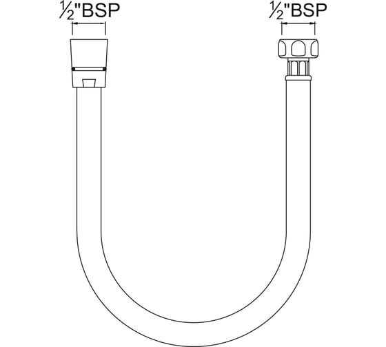 Душевой шланг Jaquar пластиковый, 150 см, гайки 1/2" 00065837 SHA-CHR-571