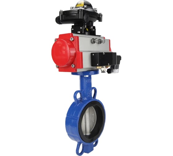 Затвор дисковый DN.ru 316L-316L-PTFE Ду100, Ру16, пневмопривод, пневмораспределитель, БКВ D050-17579