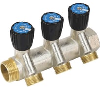 Коллектор Aquasfera латунь, с регулирующими клапанами 1" м/р 2в 1/2" н/р 9039-04 218-0320