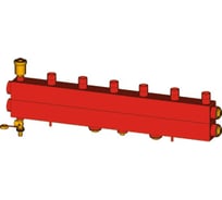Коллектор для котельной Giacomini сталь R586SEP 1 1/4 ВР на 3 контура 1 НР R586SEY03 217-6608