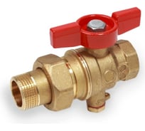 Шаровой кран для термодатчика Giacomini R859T латунный, Ду 25 ВР/американка R859TY007 107-6110
