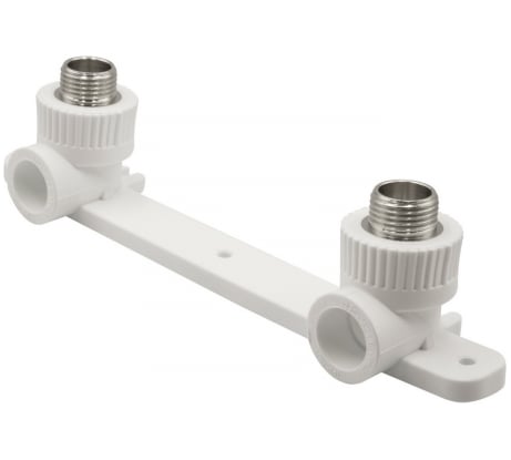 Комбинированный уголок VRT 20х1/2 нар., с креплением, двойной, белый EVER plast 538273