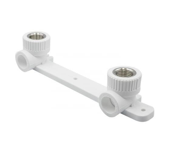 Комбинированный уголок VRT 20х1/2 вн., с креплением, двойной, белый, EVER plast 538274