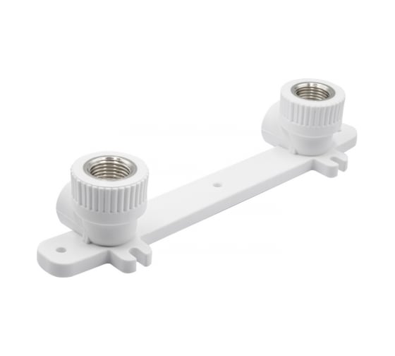 Комбинированный уголок VRT 20х1/2 вн., с креплением, двойной, белый, EVER plast 538274