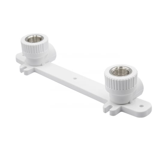 Комбинированный уголок VRT 20х1/2 вн., с креплением, двойной, белый, EVER plast 538274