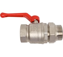 Кран шаровой Valfex N/P59 бирка для воды, 1 1/4" ВР/НР, с американкой, рычаг, латунный никелированный 11Б27фт1М VF.225.NR1.114.N/P59.Bir