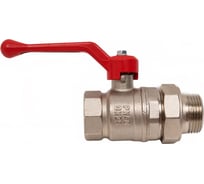 Кран шаровой Valfex N/P59 бирка для воды, 1" ВР/НР, с американкой, рычаг, латунный никелированный 11Б27фт1М VF.225.NR1.100.N/P59.Bir