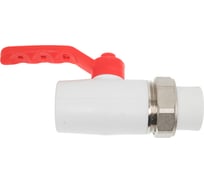 Кран шаровой Valfex 25, полнопроходной, с одинарным разъемным соединением, белый К 21244025