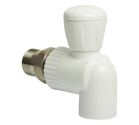 Шаровой кран VRT американка, 20-1/2", угловой, EVER plast, белый 542466