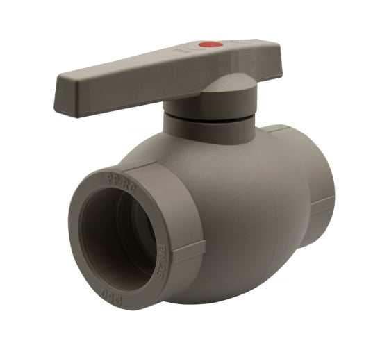 Шаровой кран VRT 50, ручка, PP-R EVER plast, серый 538456