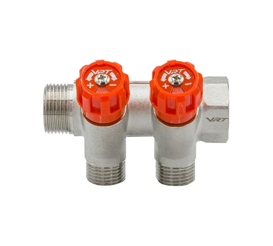 Коллектор VRT 3/4"x1/2", с регулировочными вентилями, 2 выхода 524076