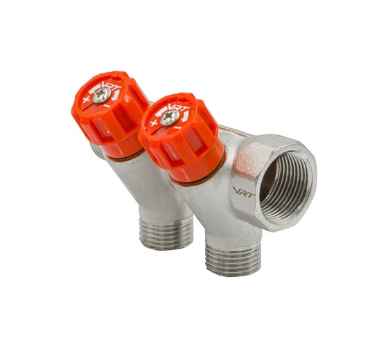 Коллектор VRT 3/4"x1/2", с регулировочными вентилями, 2 выхода 524076