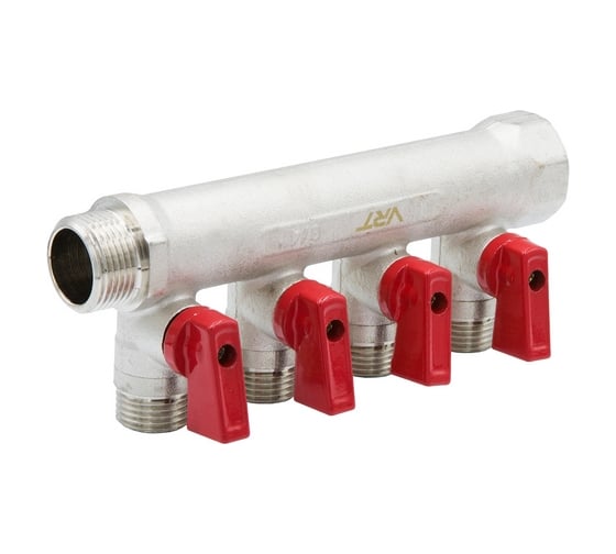 Коллектор VRT 3/4"x1/2", с отсечными кранами, 4 выхода 531863