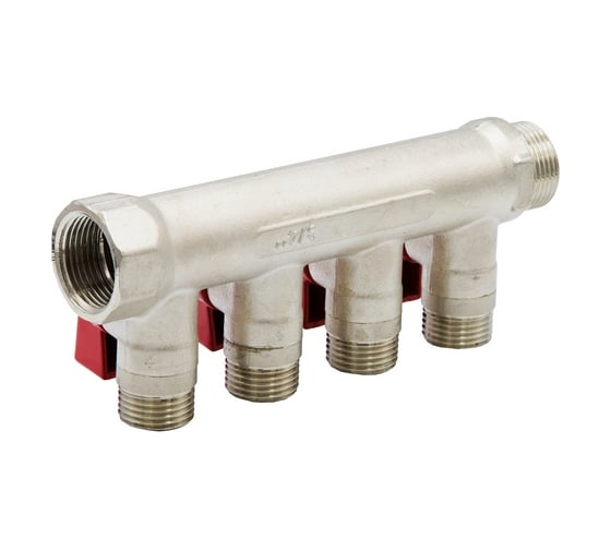 Коллектор VRT 3/4"x1/2", с отсечными кранами, 4 выхода 531863