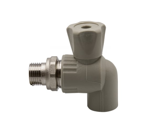 Шаровой кран VRT американка, 20-1/2", угловой, EVER plast, серый 538453