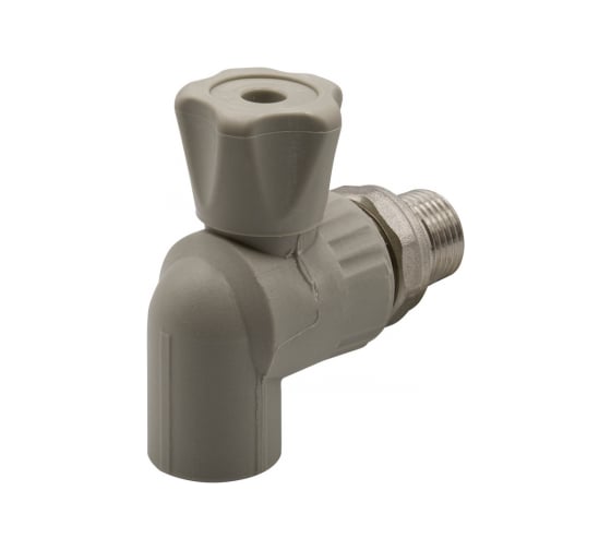 Шаровой кран VRT американка, 20-1/2", угловой, EVER plast, серый 538453