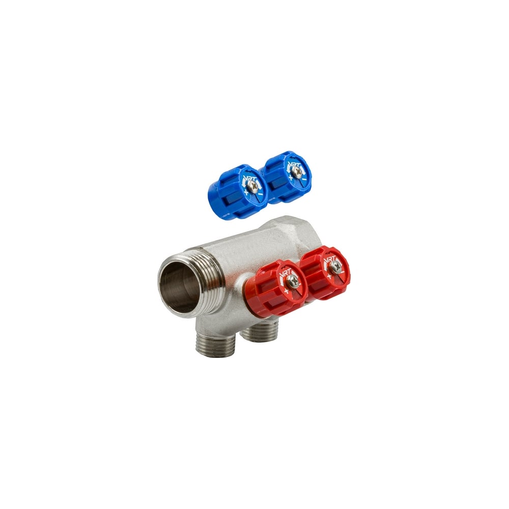 Коллектор VRT 1"x1/2", с регулировочными вентилями, 2 выхода 524073 ...