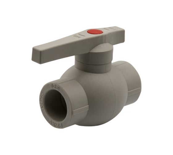 Шаровой кран VRT 25, ручка, PP-R EVER plast, серый 538455
