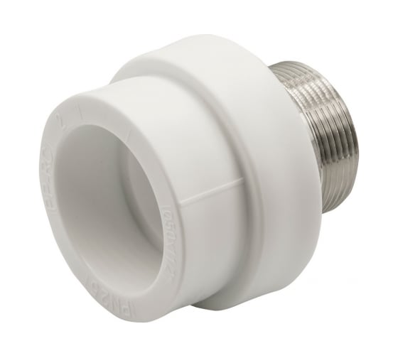 Комбинированная муфта VRT наружная, 50х1 1/2", под ключ, белый 538237