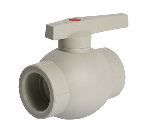 Шаровой кран VRT 40, ручка, PP-R EVER plast, серый 538460
