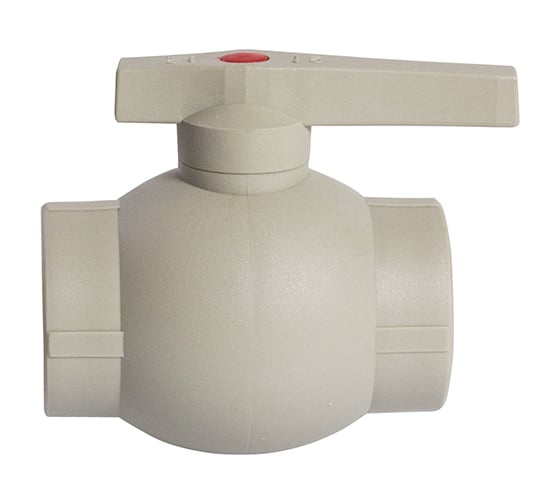 Шаровой кран VRT 40, ручка, PP-R EVER plast, серый 538460