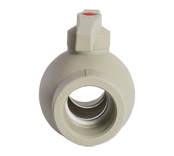 Шаровой кран VRT 40, ручка, PP-R EVER plast, серый 538460